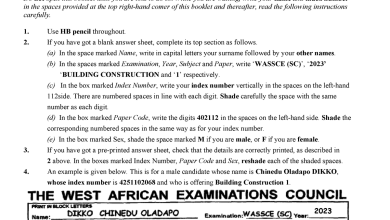 WAEC Building Construction Questions And Answers