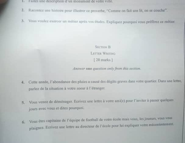 WAEC French Questions And Answers 2025