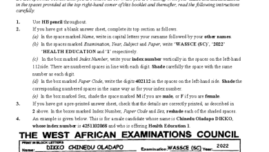 WAEC Health Education Questions And Answers 2025